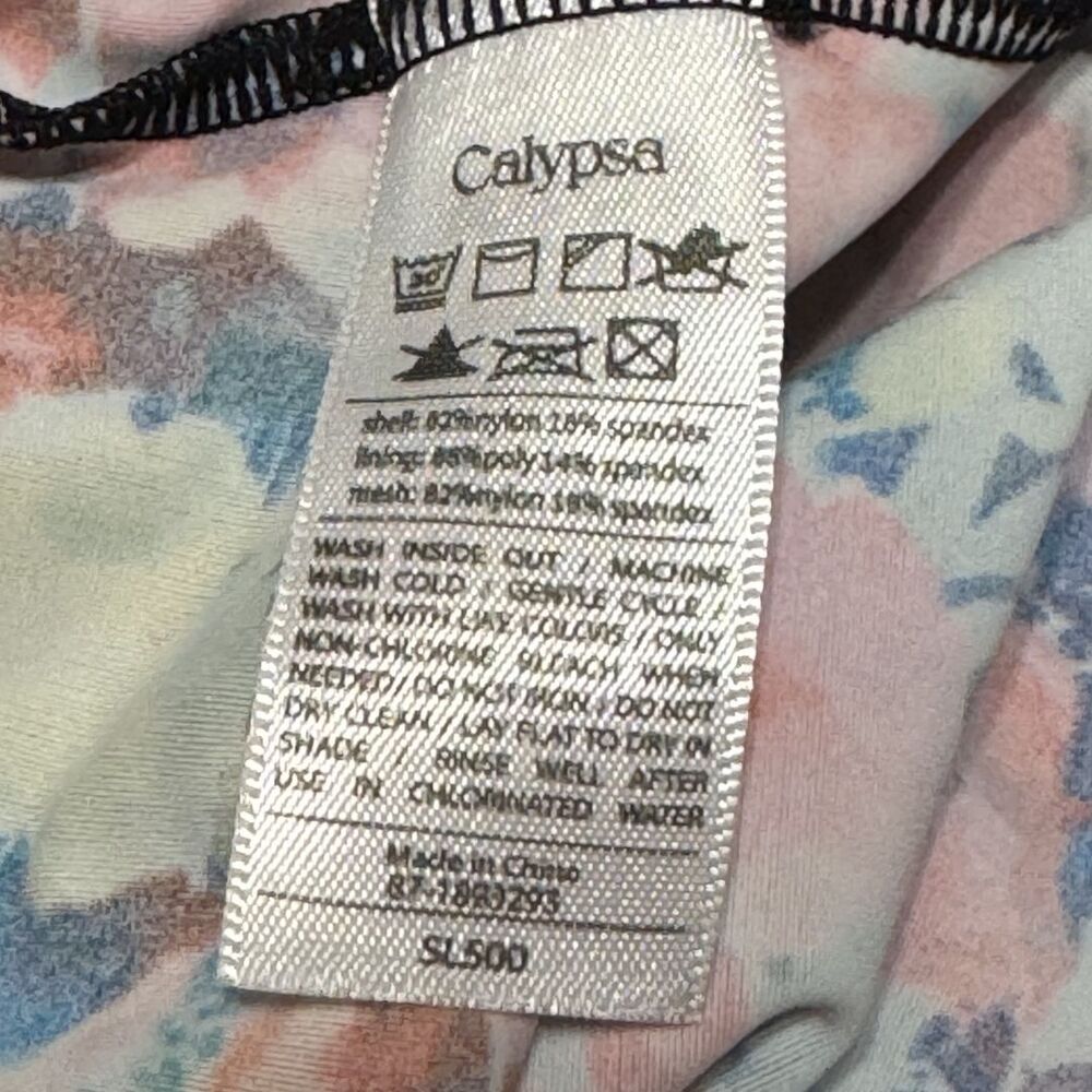 CALYPSA Maya Racerback Adjustable Side Tankini Floral Swim Suit Top NWT XL - Picture 7 of 7